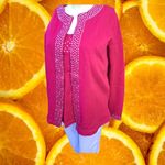 The Quacker Factory Women's Pink Jewel Neck Embellished Duet Pullover Top Size M Size M Photo 3
