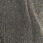 EXPRESS Black Metallic Gold Knit 3/4 Sleeve V Neck Cozy Sweater Small Photo 4