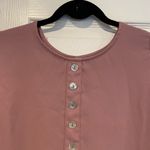 Zenana Outfitters Premium Size S Dusty Pink Batwing Sleeve Pullover Blouse Pearl Buttons Photo 4