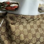  White Original GG Canvas Positano Tote with‎ Silk Gucci Scarf Photo 11