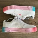Puma Carina L Interest Leather Shoe White / Sun Kissed Coral Women's Size 9 2551 Photo 4