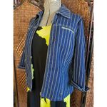 Size M//Vintage 90s Denim Jacket with Neon Green Stripes Size M Photo 1