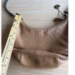 The Sak  Leather Purse Hand Bag Tan Brown Hang Tag Crescent Hobo Photo 4