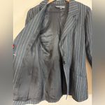 Betsey Johnson Vintage 90’s  Black Linen Striped Blazer Jacket size Small Photo 8