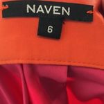 Naven  100% Silk Barbie Pink Orange Color Block Two Tone Mini Skirt Photo 4