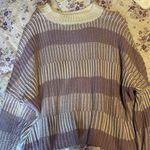 Sincerely Jules Purple and White Stripped Cropped Sweater Photo 0