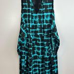 Rachel Roy Teal Blue Printed Robe Wrap Sleeveless Sheath Dress Size 8 Photo 1