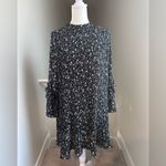 ZARA Women's Black Ditsy Floral Print Long Sleeve Mini Dress Size XS Photo 4