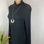 Anthropologie Postage Stamp Black Long Sleeve Turtleneck Knit Dress M Photo 4