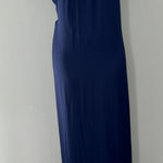 Massimo Dutti  NAVY BLUE‎ SATIN KEYHOLE FRONT LINED MAXI GOWN DRESS SIZE 6 Photo 0