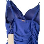 Calvin Klein Bathing Suit Womens Size 6 One Piece Blue Ruche SPF Molded NWT Photo 8