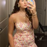 Hello Molly  Strapless Patterned Mini Dress Photo 1