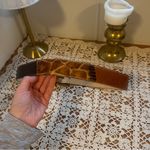 Classic Brown Leather Belt Brass Buckle M Coastal Cowgirl Western Boho Chic Photo 2