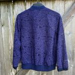 Elevenses EUC Anthro  Miranda Lace Bomber Jacket Purple Oversized Small Photo 8