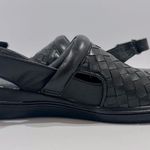 Softwalk  Salina Black Woven Leather Adjustable Heel Strap Clog Sandals 7 Narrow Photo 1