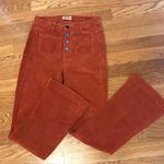 Buttons high waisted retro corduroy pants exposed flare corduroy cognac Photo 12