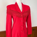 Fabulous Vintage 1980s D’Knits Fringed Blazer! Size M Photo 4