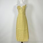 Farm Rio NWOT  Linen Sand 3d Flower Midi Dress Size L Photo 3