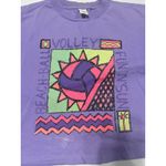 American Vintage Vintage 90s Neon Beach Volleyball Graphic Tee Purple Fun In Sun One Size Rare Photo 2