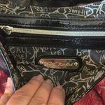 Betsey Johnson  fuchsia pink silver black patent clutch shoulder bag purse Photo 7