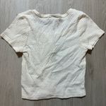 Wild Fable Womens Size XS Crop Top T Shirt Ivory Ribbed Short Sleeve Photo 5
