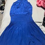 Ramy Brook  Royal Blue Sleeveless Audrey Midi Dress Small Smocked Waisted Photo 9