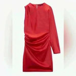 ZARA  Satin Effect Asymmetric One Shoulder Mini Dress Photo 2