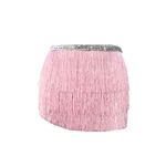 New Womens Fringe Tassel Embellished Tie Skirt Flapper Costume Coverup One Size Pink Size undefined Photo 2