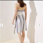 Loft NWT Striped  Wrap Mini Dress Size 6 100% Rayon white blue and yellow stripes Photo 3