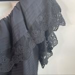 Alice Temperley black lace off the shoulder pleated bodycon dress size 12 grunge Photo 6