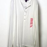 Gloria Vanderbilt  Textured White Henley XXL NEW Photo 0