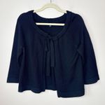 Semantiks Merino Wool Tie Front Knit Cardigan Sweater Black Womens Medium Winter Photo 0