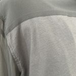 Coldwater Creek EUC M gray semi-sheer silk long sleeved top. Mixed material back Photo 4