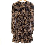Thurley Faithful Corset Silk Blend Long Sleeve Paisley Print Dress SMALL Black Photo 3