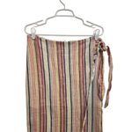 Free People  Multicolor Striped Midi Tie-Waist Wrap Aubrey Sarong Skirt Size 10 Photo 3