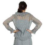 Coach Ladies Long Sleeve Printed Ruffle Silk Blouse Size 8 Photo 6