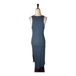 Monrow Blue Cotton Striped Sleeveless Scoop Neck Midi Tank Dress Size S Blue Photo 4