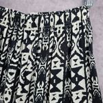 Black White Wide Leg Pullon Boho Beach Funky Print Bottoms Pants Medium Photo 4