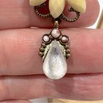 Light Yellow Cream Faceted Marquise Stone Chandelier Dangle French Wire Earrings Photo 2