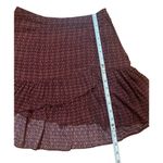 Free People Nadia Red Geometric Hexagon Pattern Asymmetric Ruffle Hem skirt Photo 4