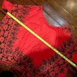 Free People  Oversized Red Boho Shark Tail High Low Shirt Sz XS Photo 2