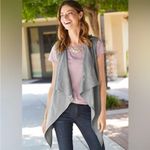 Matilda Jane  Count it Out Vest Gray Open Drape Front Cardigan Soft XSmall‎ Photo 1