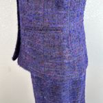 Talbots  Skirt Jacket Suit Size 8 Petite Purple Boucle Nubby Tweed Wool Mohair Photo 3