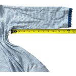 Talbots Womens Medium Micro Blue Striped Embellished 3/4 Sleeve Cotton Knit Top Photo 5