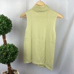 Ellen Tracy  100% Cashmere Pale Green Sleeveless Mock Turtleneck Knit Sweater PS Photo 2
