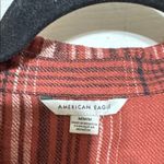 American Eagle  Outfitters Rust Orange Plaid Button-Down Flannel Shirt Photo 5