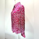 Chico's Chico’s Magenta & Silver Modern Garden Dayton Long Sleeve Button Front Shirt 1/M Photo 4