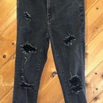 American Eagle super high-rise black jeggings distressed knee skinny jeans Photo 5