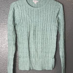 Merona Women’s Small Light Green Cable Knit Pullover Sweater Long Sleeve Photo 0