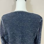 Chico's Open Front Waterfall Navy Silver Metallic Sparkly Cardigan Sz 2 (L 12) Photo 7